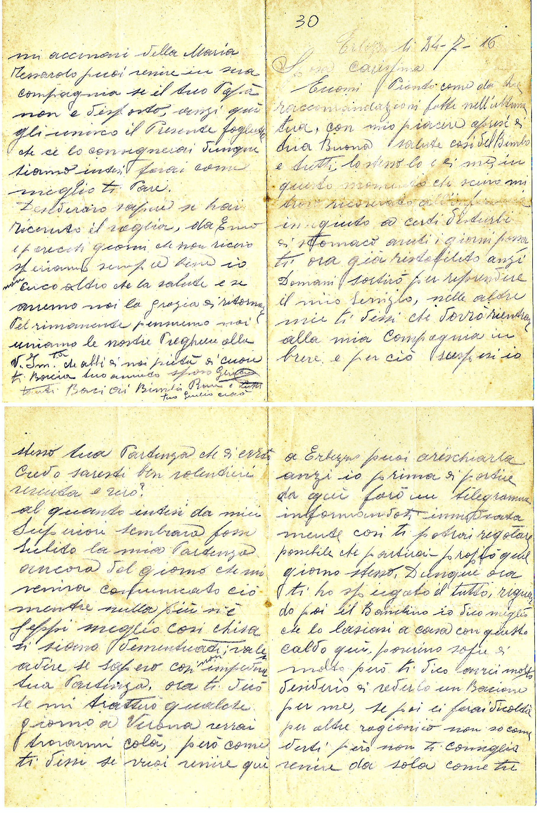 Lettera di Giulio del 24 luglio 16