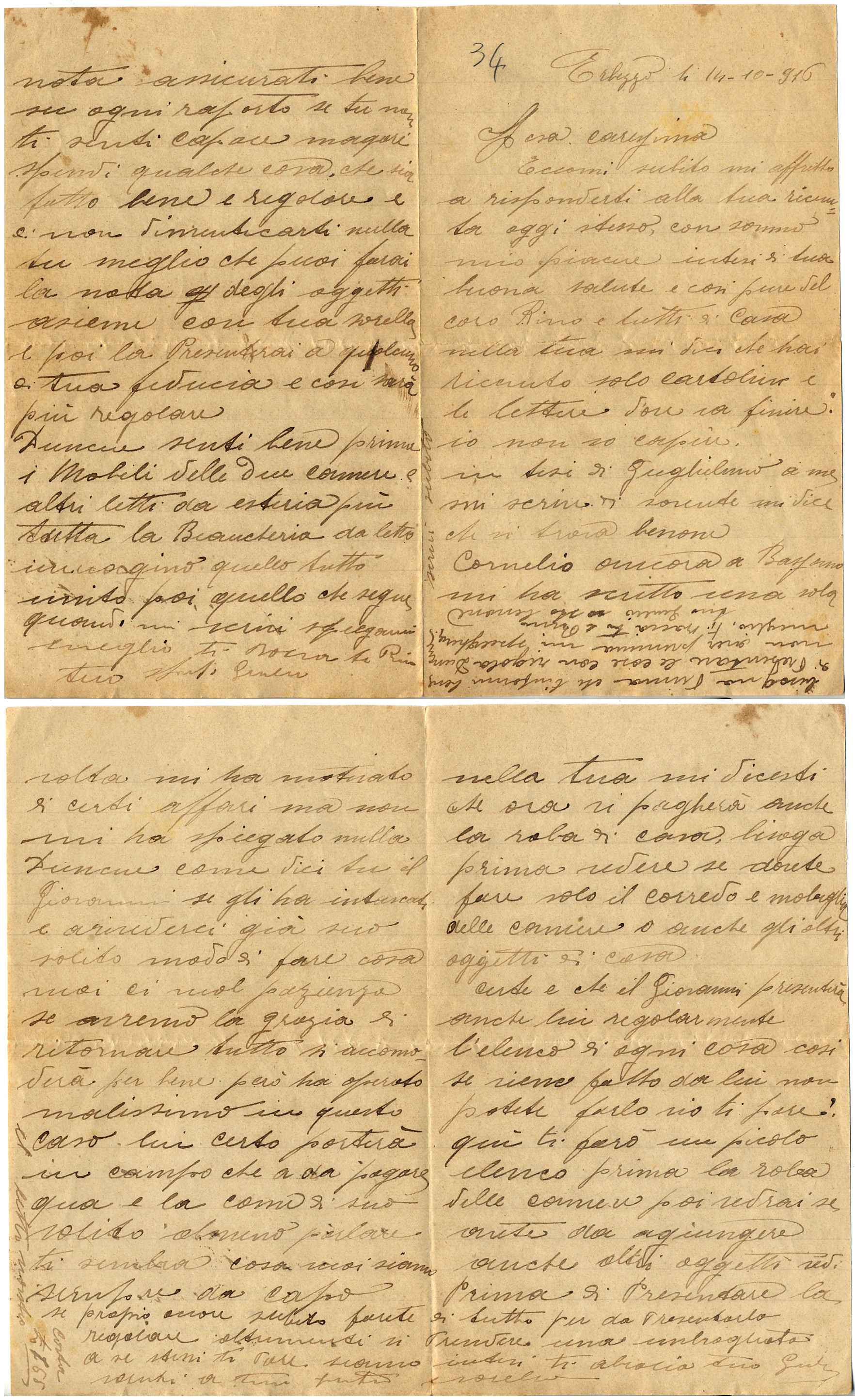 lettera di Giulio del 14 ottobre 16