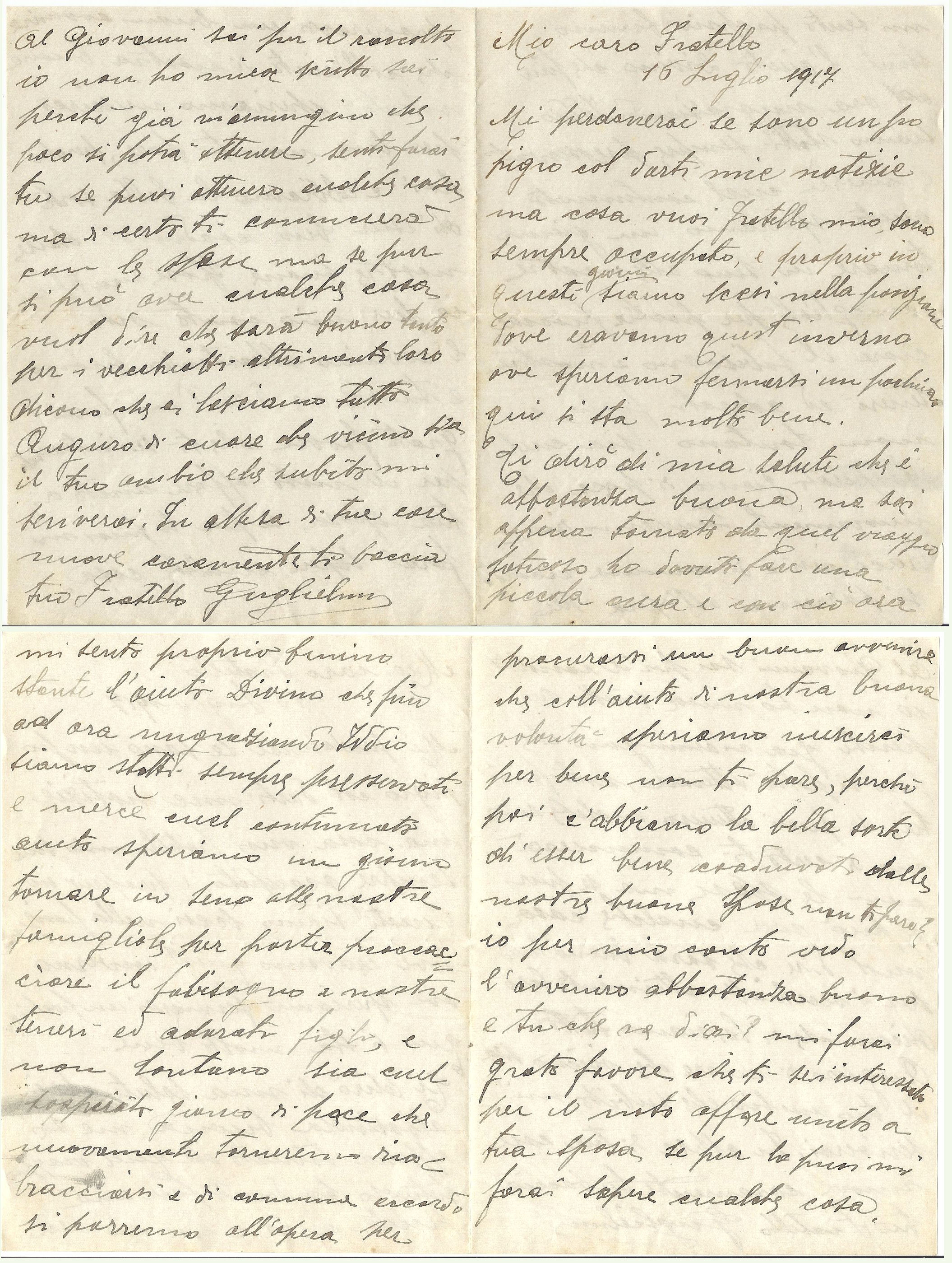 Lettera diEmo del 16 luglio 1917