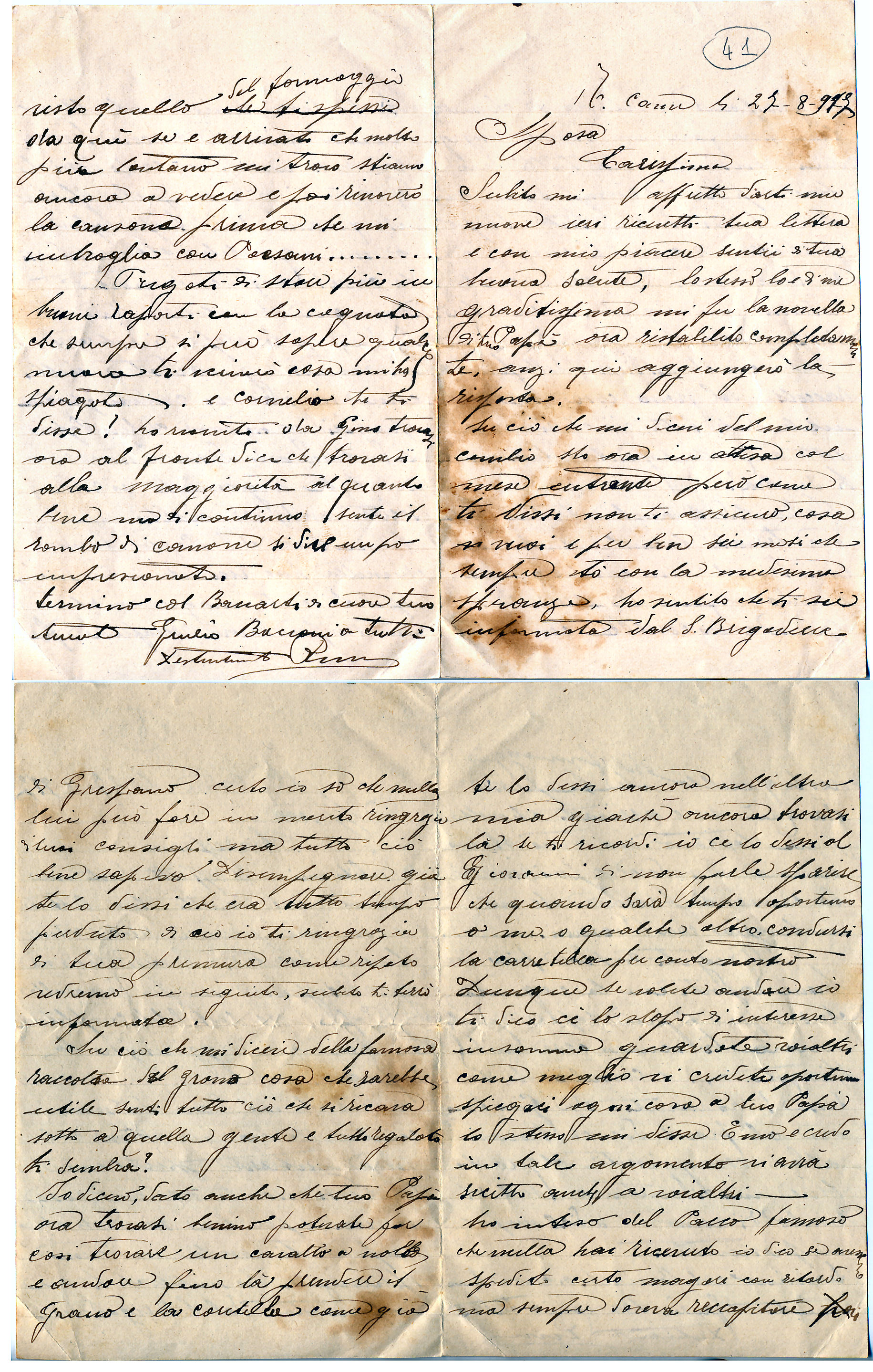 Lettera di Giulio del 27 agosto 17